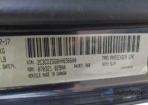 2017 Dodge Challenger Gt z USA, uszkodzony, nr VIN 2C3CDZGG8HH656600